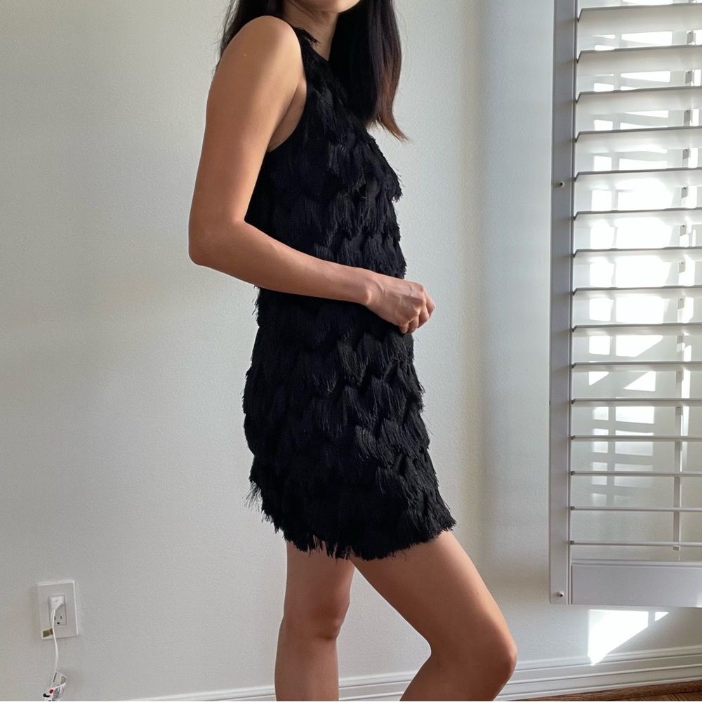 NWT Zara Layered Sleeveless Tassel Mini Dress